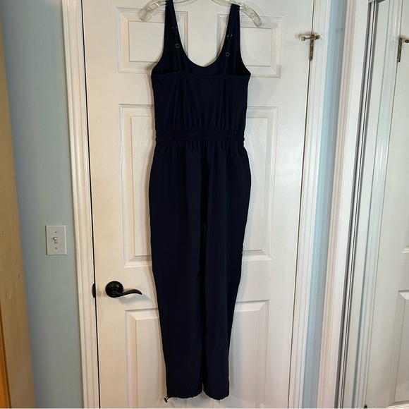 Abercrombie & Fitch Traveler Jumpsuit Navy Blue Sleeveless Stretch Small Tall - Picture 9 of 16